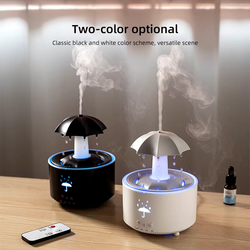 Creative Umbrella Water Drop Air Humidifier with Colorful Light Raindrop Aroma Essential Oil Diffuser Aromatherapy Humidifier