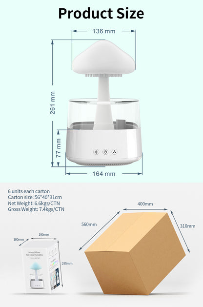 Rain Humidifier Mushroom Humidifier Rain Cloud Humidifier Water Drop Humidifier